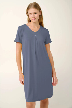 Vamp - Letná nočná košeľa so záhybmi 22910 - Vamp blue boa M