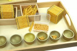 Moyo Montessori Moyo Montessori Kompletná sada zlatého perlového materiálu