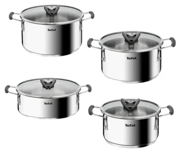 TEFAL OPTI Space G7378S55 / Sada riadu / 8 dielov / nerez / 4X kastról 16-24 cm / indukcia (G7378S55)