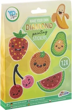 GRAFIX Diamantové maľovanie samolepky Ovocie 12ks