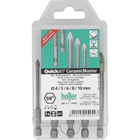 Heller QuickBit® CeramicMaster 24942 sada vrtákov do skla a obkladov 5-dielna 4 mm, 5 mm, 6 mm, 8 mm, 10 mm 1/4 (6,3 mm) 1 sada; 24942