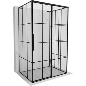 MEXEN/S - Rox-3S L sprchový kút 3 stenný, posuvný pravá 95 x 70, čierna kratka, čierna 8C2L-095-070-70-77-3S-P