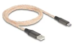 DeLock USB-A - USB-C kábel 1 m transparentný / USB kábel / RGB podsvietenie / USB 2.0 480 Mbit/s / pozlátené konektory (88164)
