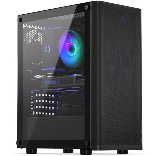 Endorfy Ventum 200 Air čierna / Mid tower / ATX / 4x 120mm / 2x USB 3.0 / mesh panel / priehľadná bočnica / bez zdroja (EY2A002)