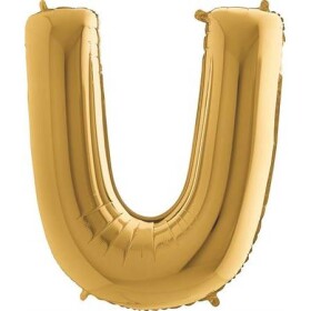 Nafukovací balónik písmeno U zlaté 102 cm - Grabo