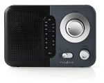 Nedis FM rádio čierna, šedá / Prenosné prevedenie / Napájanie z batérie a zo siete / 2,4 W / Slúchadlový výstup (RDFM1300GY)