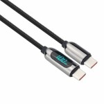 Solight Kábel USB-C (M) - USB-C (M) 1m čierna / 100W / displej (8592718034320)