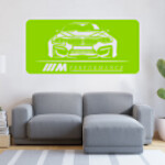 Veselá Stena Samolepka Rýchle auto Farba: oranžová, Veľkosť: 80 x 40 cm