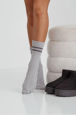Dámske ponožky Slipper s pruhmi Grey 37-41