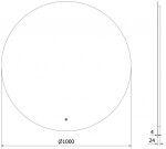 MEXEN - Erg zrkadlo s osvetlením 100, LED 6000K, 9823-100-100-611-00
