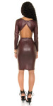 Sexy KouCla Wetlook pencil skirt with zip BORDEAUX