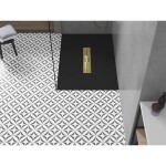 MEXEN/S - Toro obdĺžniková sprchová vanička SMC 100 x 90, čierna, mriežka zlatá 43709010-G