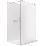 CERANO - Sprchová zástena Walk-in Onyx Duo Ľ/P - 8 mm - okrúhla vzpera - chróm, mliečne sklo- 60x200 CER-8050BD2204