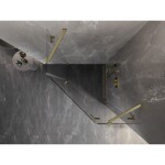 MEXEN/S - Lunar sprchovací kút päťboký krídlový pravá 90 x 90, transparent, zlato kartáčovaná 831-090P-090L-55-00-P