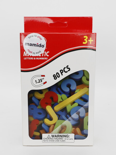 Mamido Mamido Farebné magnetické písmená a číslice 80 dielov, veľkosť 3,1 cm MT1526