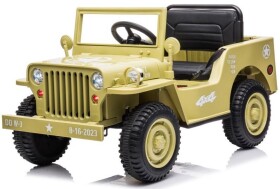 Mamido Detský elektrický vojenský Jeep Willys 4x4 béžový