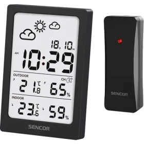 Sencor SWS 2300 B meteostanica čierna / LCD / bezdrôtový snímač (8590669379309)