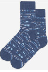 "CASUAL- Vzorované ponožky, pánske" Námořnictvo 42/44