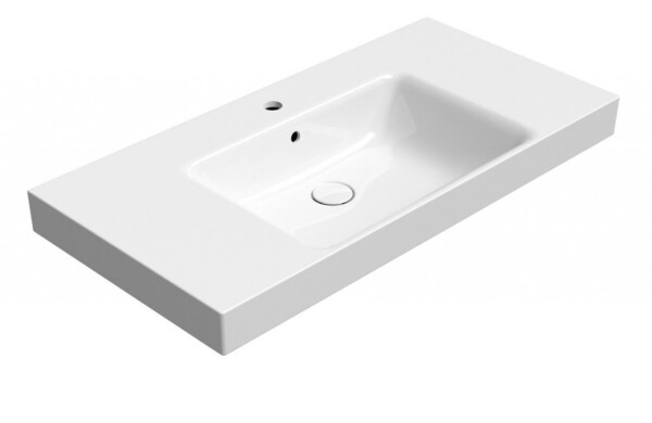 GSI - NUBES keramické umývadlo 100x50cm, s odkladacími plochami, biela ExtraGlaze 9651111