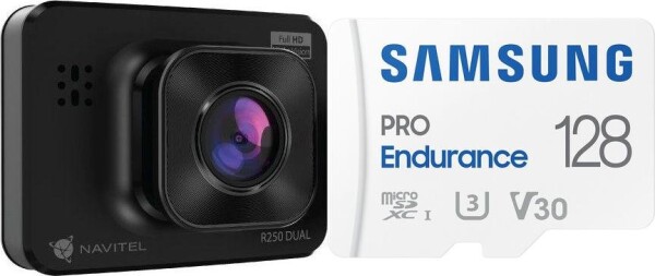 Navitel Wideorejestrator Navitel R250 Dual + Karta Samsung PRO Endurance 2022 MicroSDXC 128 GB Class
