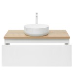 Kúpeľňová skrinka s krycou doskou SAT B-WAY 99x30x45 cm biela lesk BWAY100WDOAKU2B BWAY100WDOAKU2B