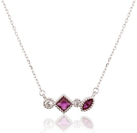 JVD Elegantný strieborný náhrdelník s farebnými zirkónmi SVLN0532SH2R145