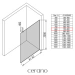 CERANO - Sprchová zástena Walk-in Onyx Top Cube Ľ/P - 8 mm - hranatá vzpera - čierna matná, bronzové sklo - 80x200 CER-689182