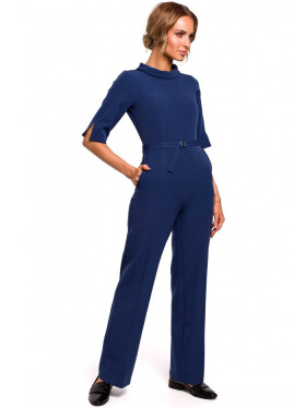 Model 18002215 Jumpsuit with a stand-up collar - navy blue EU XXL