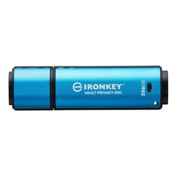 Kingston IronKey Vault Privacy 50C 256GB modrá / Flash Disk / USB 3.0 C / čítanie: až 230MBs / zápis 150MBs / 256bit AES (IKVP50C/256GB)