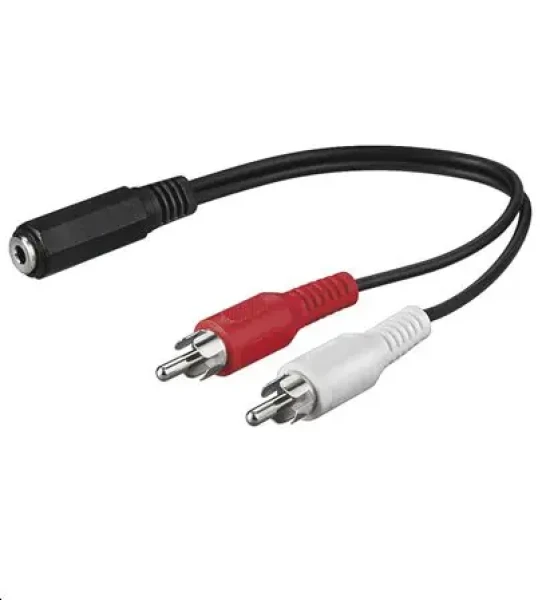 MicroConnect Audio adaptér jack 3.5mm (F) - 2x RCA (M) 0.2m čierna (AUDALH02)