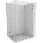 MEXEN/S - Lunar-B sprchovací kút dvere krídlové pravá 90 x 80, transparent, zlato 832-090-080-50-00-P