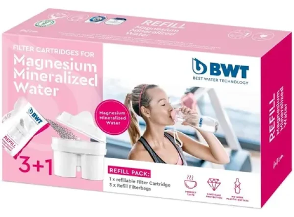BWT Refill Filter Mg2+ 3+1 ks / Vodný filter / kompatibilný s Brita Maxtra, Laica Biflux, Dafi Unimax / kapacita 120 l (9022001901484)