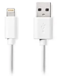 Nedis Lightning kábel 1 m biela / Dátový kábel / USB-A (M) - Lightning 8-pin (M) (CCGL39300WT10)