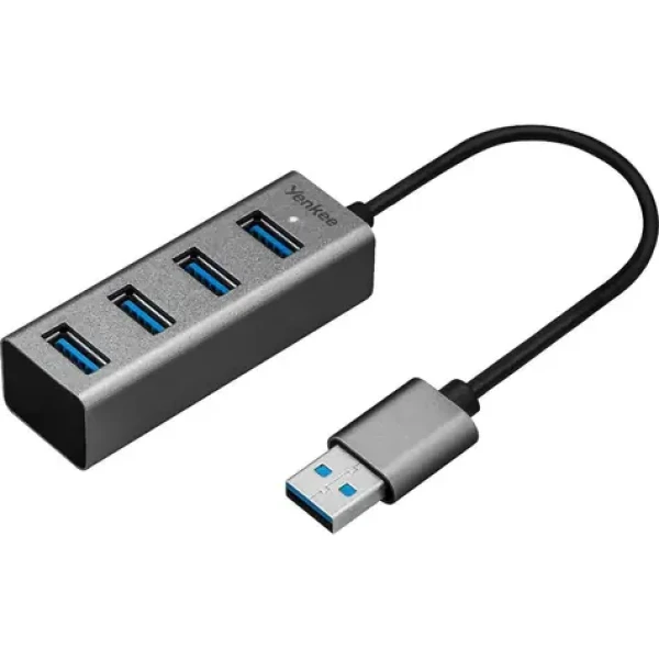 YENKEE YHB 4300 sivá / USB Hub / 4X USB 3.0 (8590669289110)