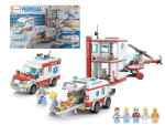 Mamido Mamido Stavebnica záchranárska stanica s figúrkami a vrtuľníkom 823 dielikov MT1128