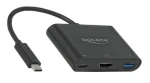 DeLock čierna / Adaptér USB Type-C na HDMI / DP Alt Mód / 4K / 30 Hz / USB-A / USB-C PD 60 W (64091)