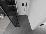 MEXEN/S - Kioto Sprchová zástena WALK-IN 120 x 40, čierny vzor, grafit kartáčovaná 800-120-212-66-70-040