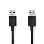 Nedis USB-A - USB-A čierna / Kábel / USB 3.2 Gen 1 / 18 W / 5 Gbps / 1 m (CCGL61000BK10)