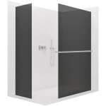 CERANO - Sprchová zástena Walk-in Crystal TL/P - 8 mm - bezvzperový systém + polička/držiak na uteráky - chróm, grafitové sklo - 150x90x200 CER-8050BD6270