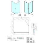 POLYSAN - ZOOM BLACK sprchová bočná stena 900, číre sklo ZL3290B