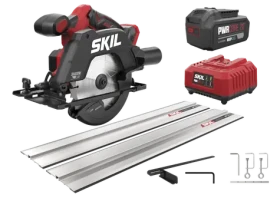 SKIL RED 3551AB / Aku okružná píla / 20 V / 1x 4,0 Ah / s vodiacou lištou (SW1E3551AB)