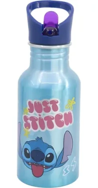STOR Fľaša na pitie hliníková Stitch 545 ml / Skrutkovací uzáver / Protikapacia slamka / Bez BPA (75025)