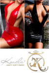 Sexy Koucla Latex Look Deep V-Cut Minidress red S