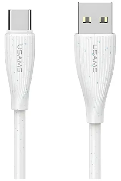 USAMS Green Series SJ714 biela / Nabíjací a dátový kábel USB-A/USB-C / 1 m / 18W / 3A / 480 Mb/s (SJ714USB02)