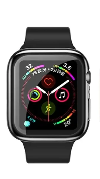 USAMS BH486 TPU Full Protective Púzdro pre Apple Watch 44mm čierna (6958444964775)
