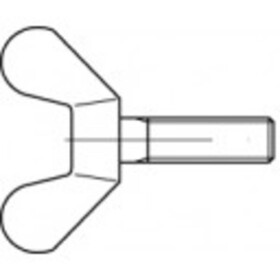 TOOLCRAFT TO-5447496 krídlová skrutka M6 30 mm DIN 316 mosaz 100 ks; TO-5447496