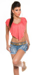 Sexy KouCla Crop Top Bi-Color with valance CAPPUCCINOCORAL Einheitsgroesse