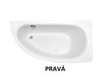 BESCO - Asymetrická vaňa MILENA - Nožičky k vani - S nožičkami, Rozmer vane - 150 × 70 cm, Spôsob prevedenia - Pravé VANMIL150P+OLVPINOZ