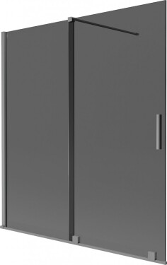 MEXEN/S - Velár dvojkrídlová posuvná vaňová zástena 150 x 150, grafit, grafit metal 896-150-000-41-95