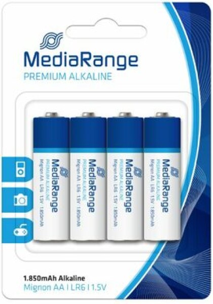 MediaRange Premium alkalické batérie Mignon AA / 1.5V / 4ks (MRBAT104)